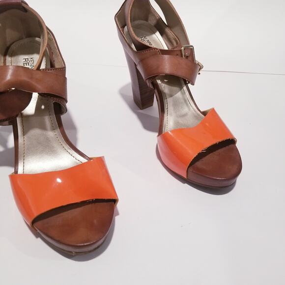 Kenneth Cole Reaction Cool Daze Colorblock Block Heels Strappy Sandals - Picture 10 of 10